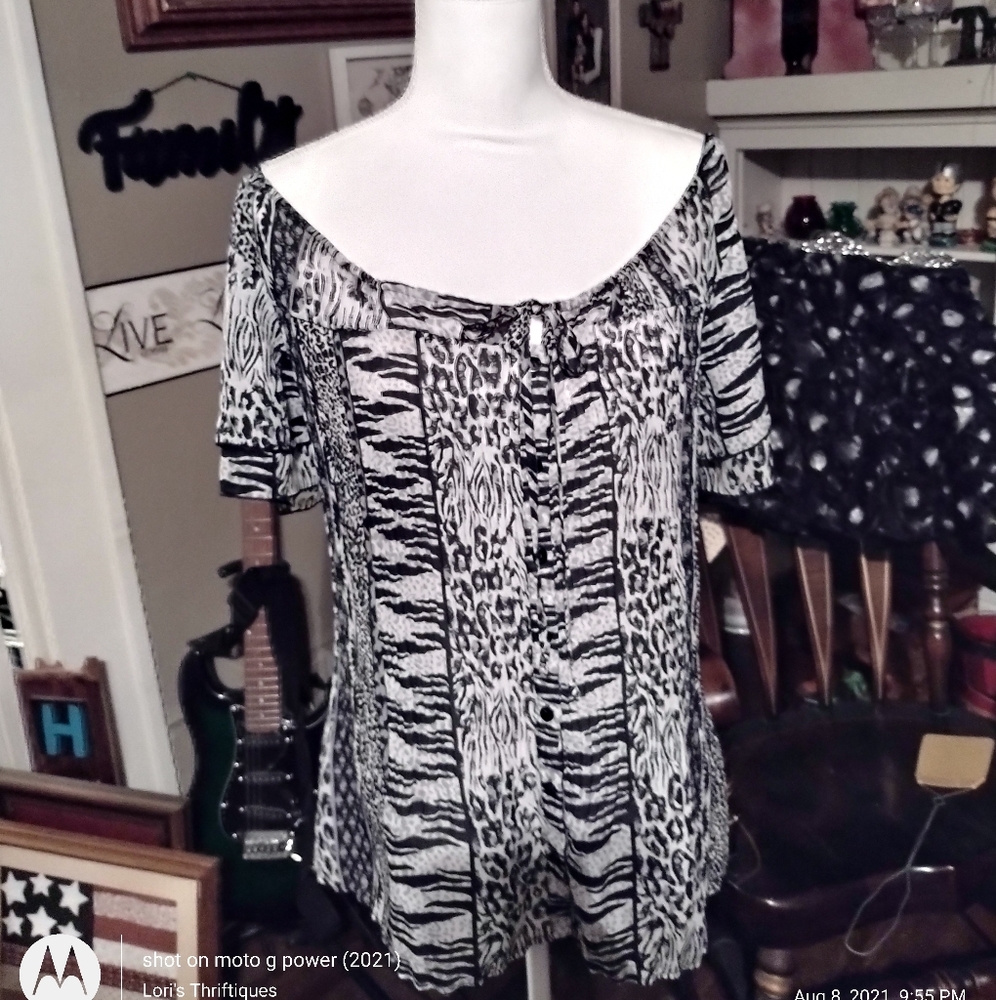 Larry Levine on off Shoulder Top Shirt 2X 3x
